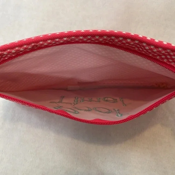 Thirty-One Pocket A Tote Zipper Utility Pouch Insert Coral Gingham Pool … - Picture 8 of 13